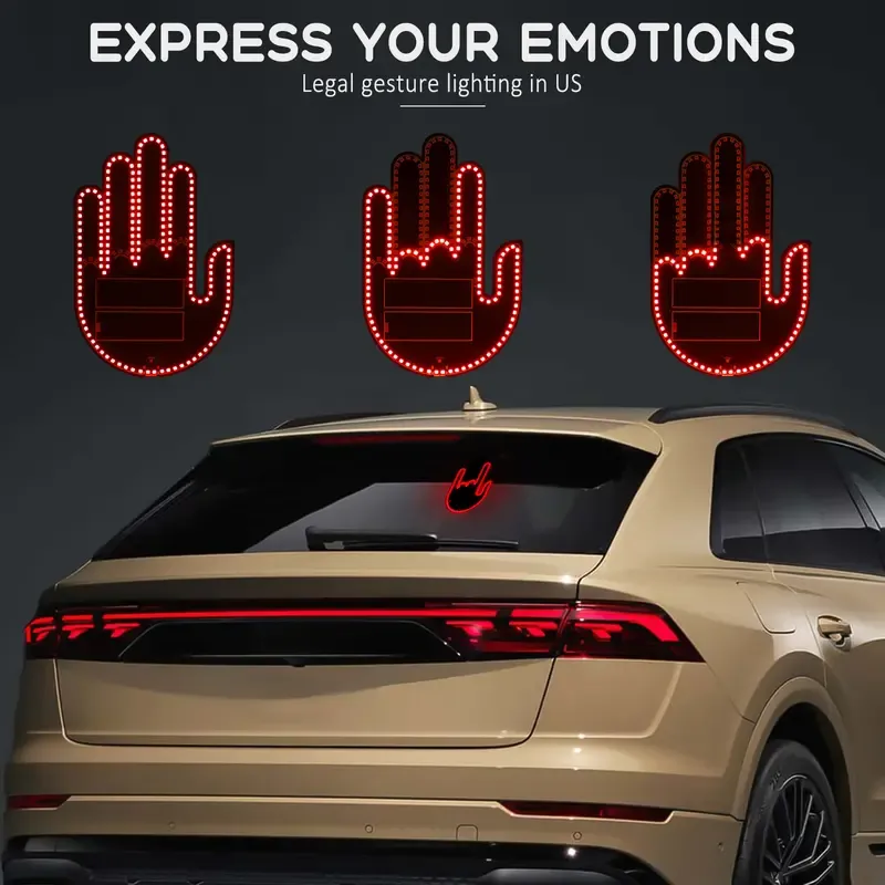 🔥ZZP-CEPIN🔥 Car Gesture Decorative Light, Ambient Lighting Kit, Rechargeable Led Gesture Light, Road Rage Led Signs Calms Road Rage