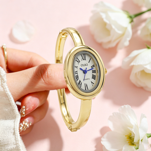 ✨DLJ-CePin✨Elegant Oval Roma Dial Women Quartz Watch