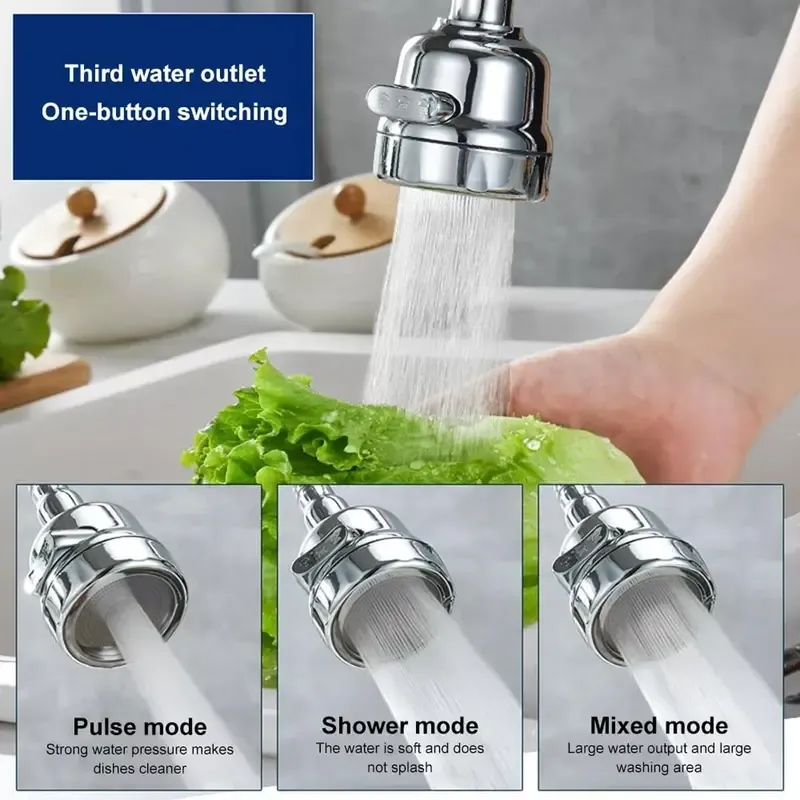 🔥ZZP-CEPIN🔥Kitchen Faucet Sprayer, Movable Faucet Extender for Kitchen Sink, 360° Rotatable Sink Faucet Head Anti-Splash Tap Booster Shower and Water Saving Faucet for Kitchen