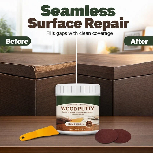 ✨DLJ-Cepin✨🚪Wood Repair Filler Putty – Fills Cracks & Chips, Smooths Surfaces, Blends with Dark Wood