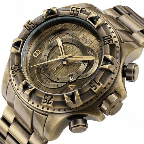 Top Brand Luxury Original Stainless Steel Bronze Big Dial Male Wristwatches
