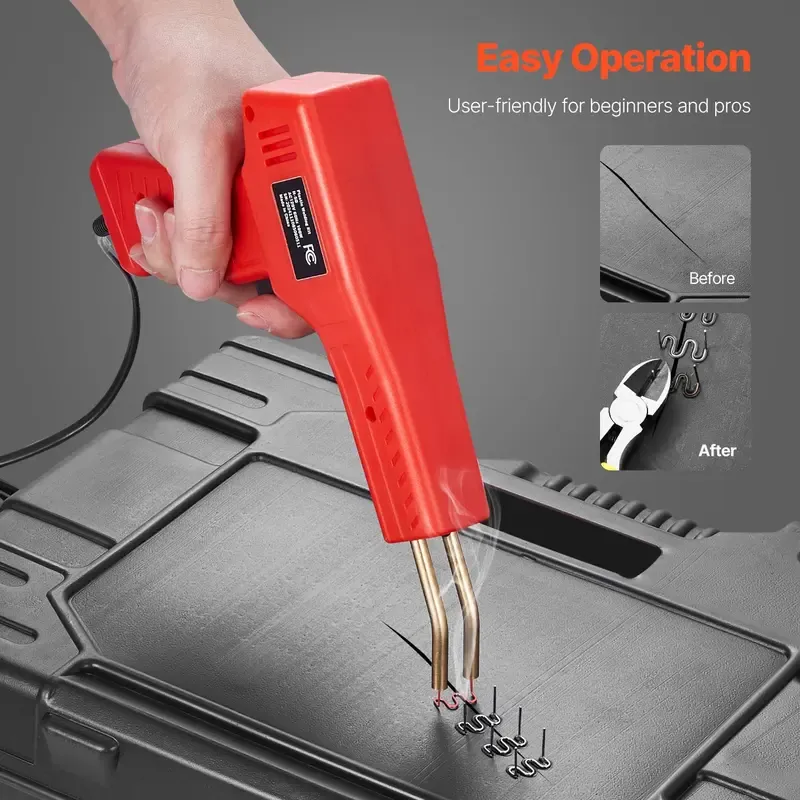 🔥ZZP-CEPIN🔥Plastic Welder 100W Plastic Welding Gun with 800PCS Hot StaplesProfessional Hot Staple Welding GunPlastic Car Bumper Repair Kit with LED Light for KayakToysPlastic Crack Repair