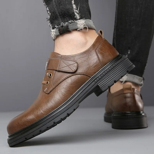 Retro British style trendy versatile men's casual leather shoes