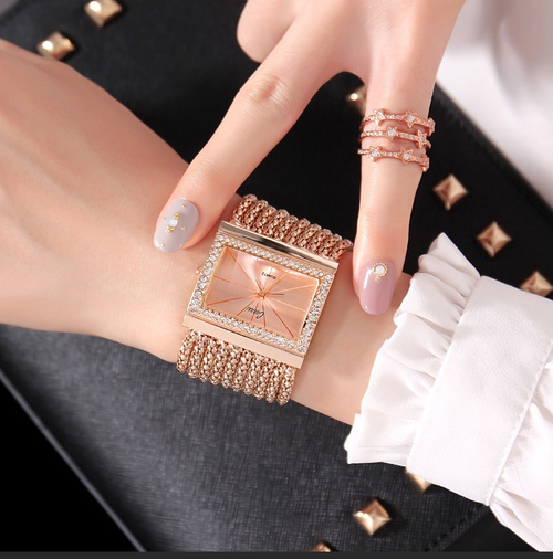 Stylish Gold and Diamond Watch