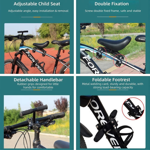 ✨DLJ-Cepin✨Front Child Seats for Bicycles, Mountain Bike Baby Seats, Safety Pads, Road Bikes