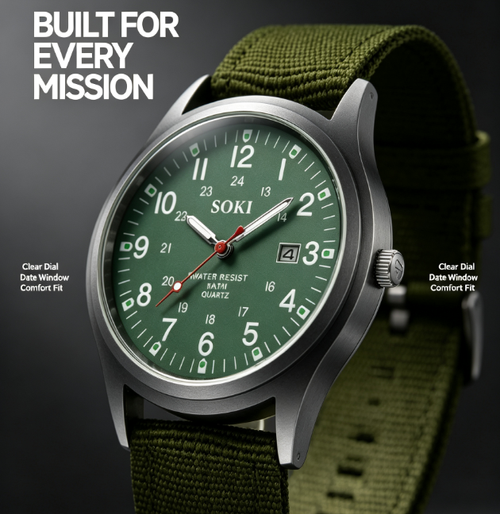✨DLJ-Cepin✨Men's Watch Fashion Sports Nylon Strap Quartz Wristwatch
