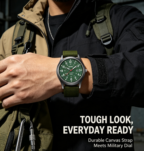 ✨DLJ-Cepin✨Men's Watch Fashion Sports Nylon Strap Quartz Wristwatch
