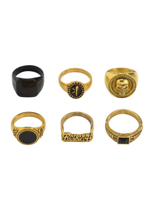 ✨DLJ✨6 in 1 Light luxury metal ring set