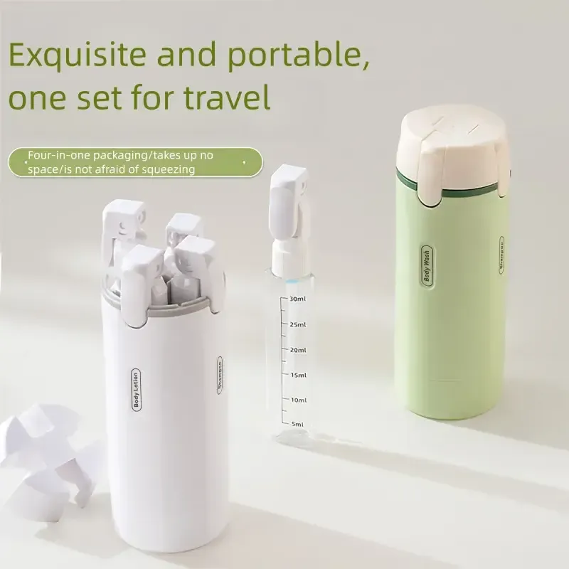 🔥ZZP-CEPIN🔥4-in-1 Portable Cosmetic Shampoo Dispenser Storage Bottle