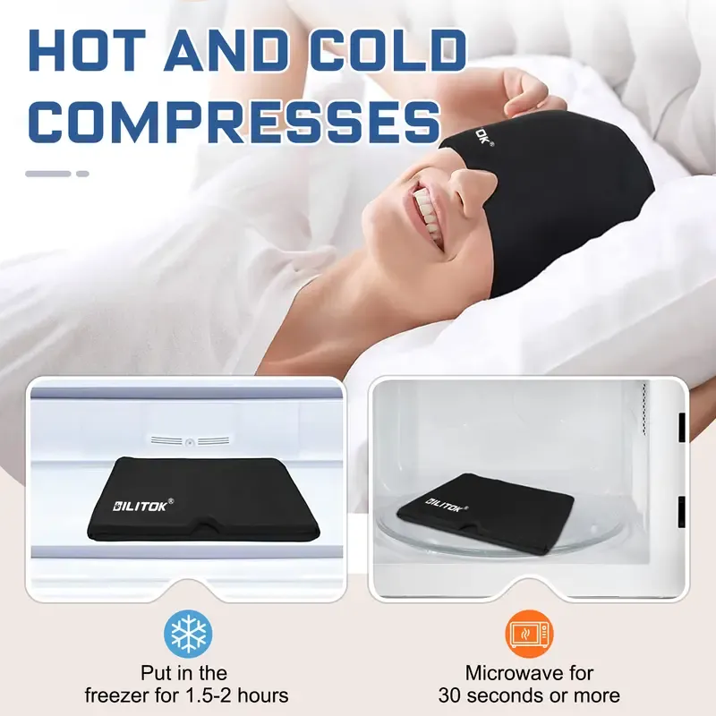 🔥ZZP-CEPIN🔥Migraine Headache Relief Cap, Gel lce Head Wrap for Tension and Stress Relief.