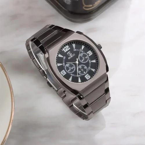 ✨DLJ-CePin✨Large Dial Quartz Watch Round Shape Simple Design Men's Watch