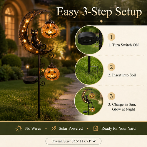 ✨DLJ-CePin✨🎃 Solar Pumpkin Garden Light — Glow Up Halloween! ✨