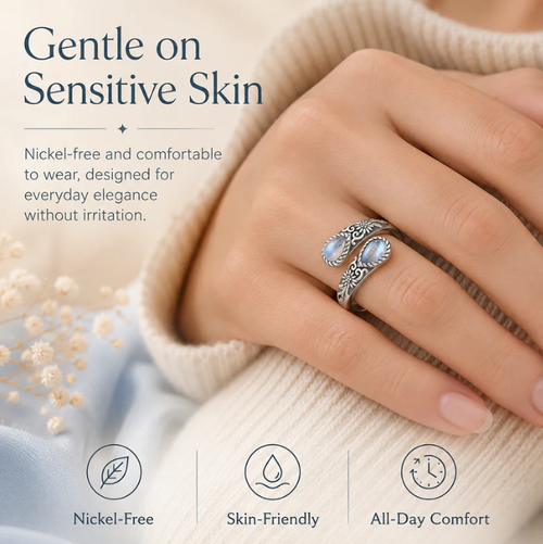 ✨DLJ-CePin✨🌙Moonstone Bloom Ring | Vintage Style • Adjustable Fit • Timeless Elegance