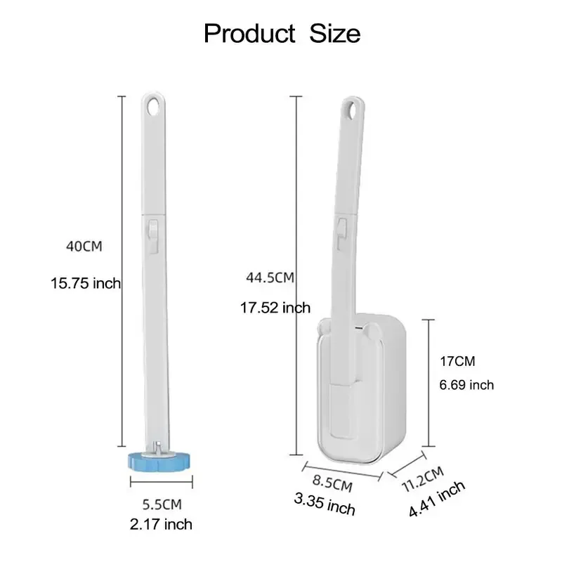 🔥ZZP-CEPIN🔥Toilet Brush Set with Holder, 1 Set Toilet Brush & Bowl & 6 set Disposable Refill Brush Heads Kit