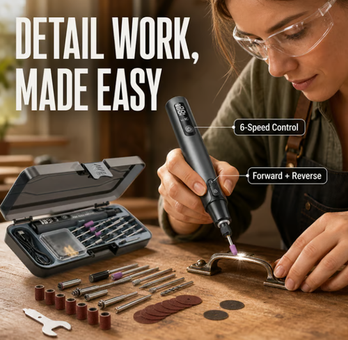 ✨DLJ-CePin✨6-Speed Cordless Rotary Tool Kit with Digital Display