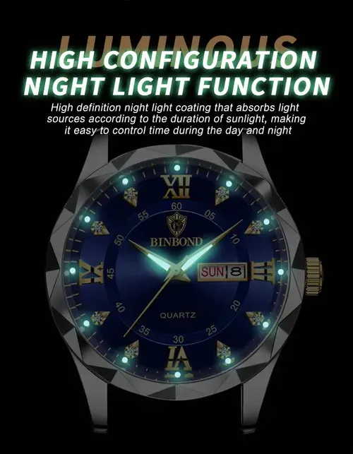 ✨DLJ-CePin✨Men Watch Business Waterproof Dual Calendar