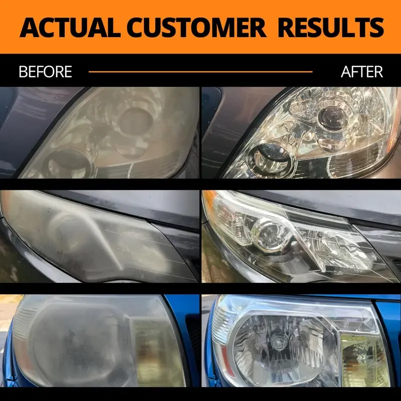 🔥ZZP-CEPIN🔥Toretark Car Headlight Restoration Kit 100ML Repair Liquid & 20ML Crystal Plating Agent