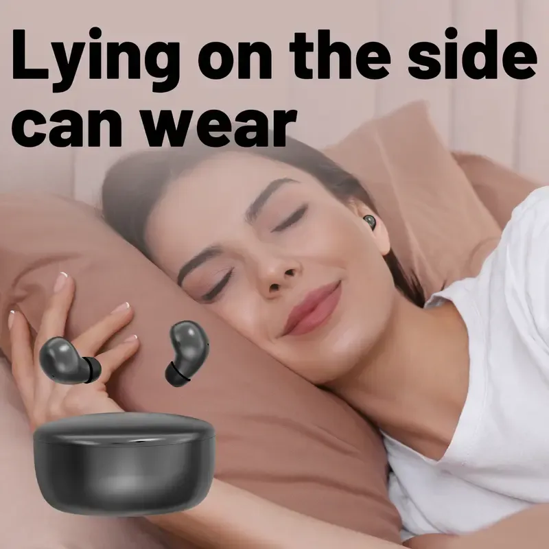 🔥ZZP-cepin🔥Invisible Sleep Earbuds for Side Sleepers, Mini Bluetooth Headset with Charging Case, Clear Calls, Noise Block, Wireless Audio for Android & iOS summerwins