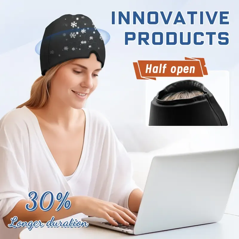 🔥ZZP-CEPIN🔥Migraine Headache Relief Cap, Gel lce Head Wrap for Tension and Stress Relief.