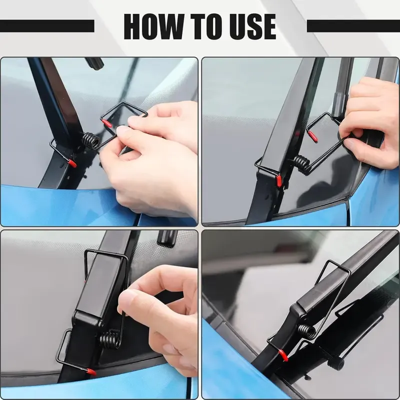 🔥ZZP-CEPIN🔥2PCS Windshield Wiper Arm Pressure Spring Booster, Wiper Arm Pressure Spring Set Additional Windshield Wiper Tensioning Spring