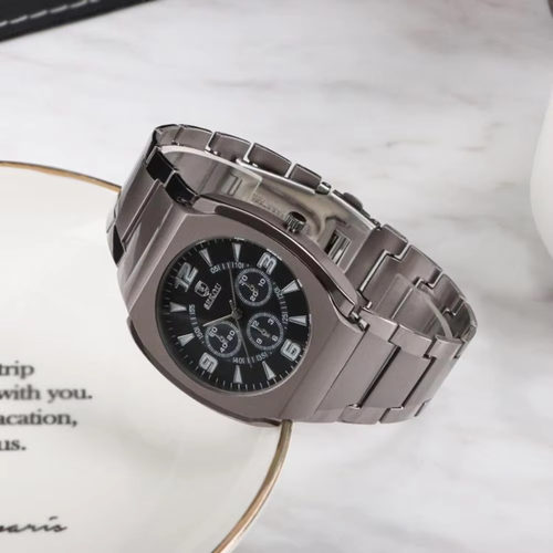 ✨DLJ-CePin✨Large Dial Quartz Watch Round Shape Simple Design Men's Watch