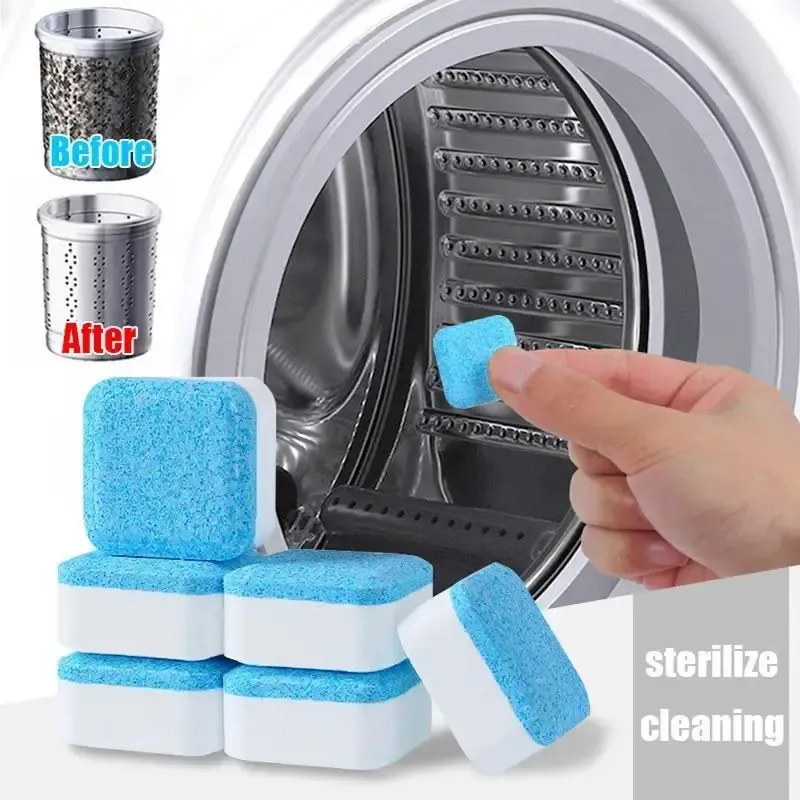 🔥ZZP-CEPIN🔥Washing Machine Cleaner Descaler, 12pcs Deep Cleaning Tablets Degreaser for Front Loader & Top Load Washer