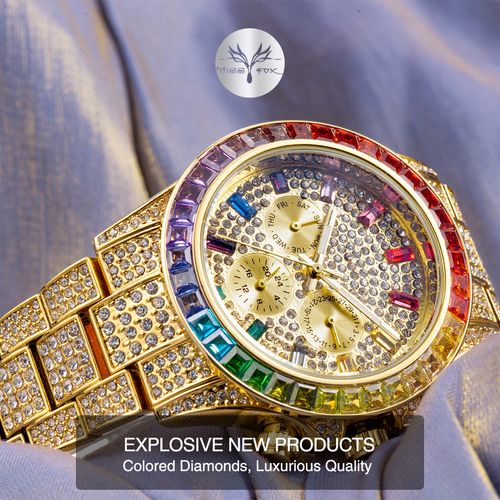18k Solid Gold diamond luxury watch