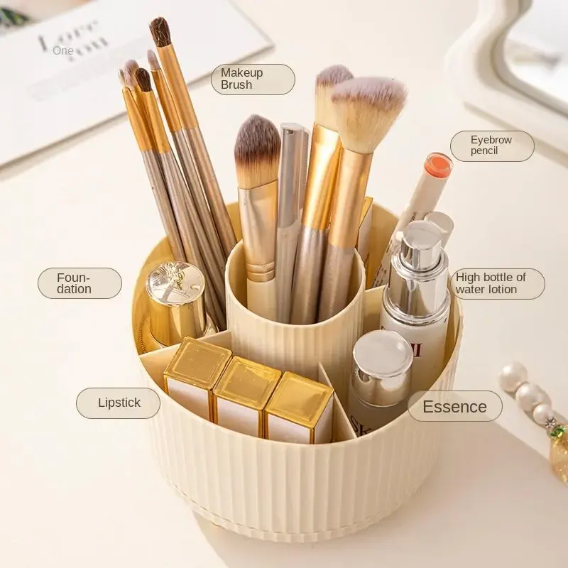 🔥ZZP-CEPIN🔥360° Rotating Cosmetic Brush Storage Basket, Multi-grid Countertop Makeup Storage Box