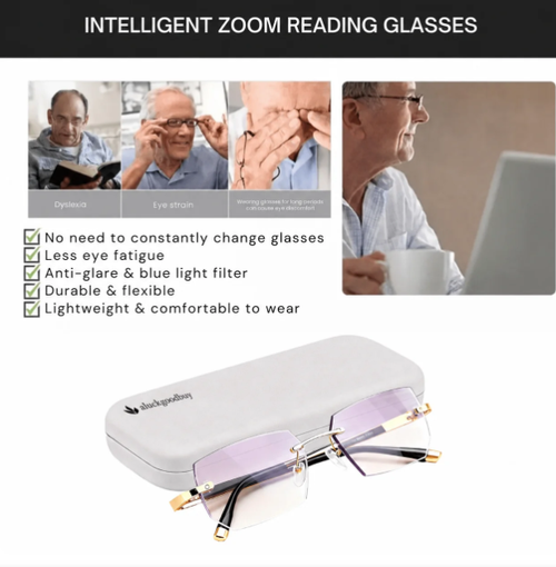 ✨DLJ-Cepin✨Rimless Blue Light-Blocking Photochromic Prescription Glasses