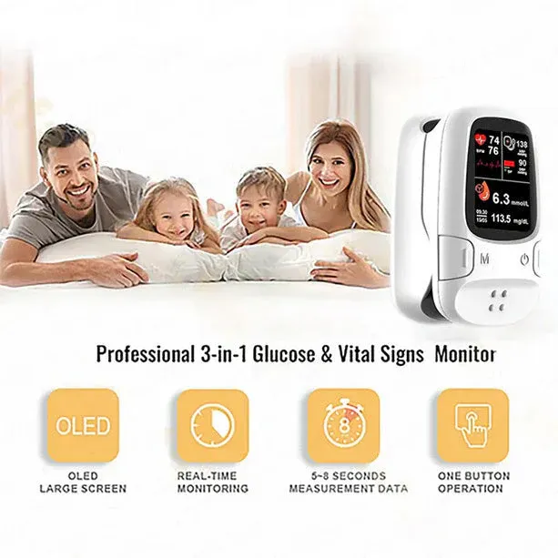 ✨DLJ-CePin✨All-in-One Blood Sugar, Blood Pressure & Heart Rate Monitoring Solution