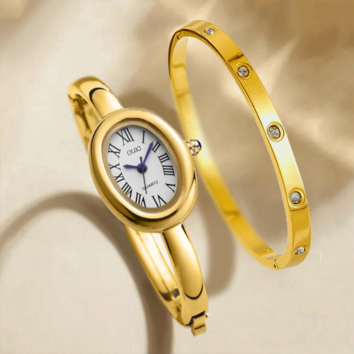 ✨DLJ-CePin✨Elegant Oval Roma Dial Women Quartz Watch