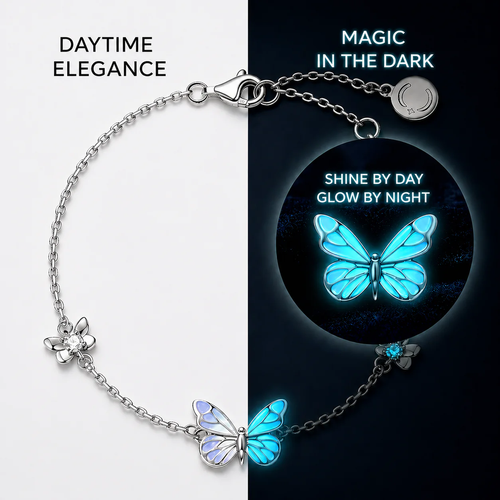 ✨DLJ-CePin✨Luminous Butterfly Charm Necklace & Bracelet Set
