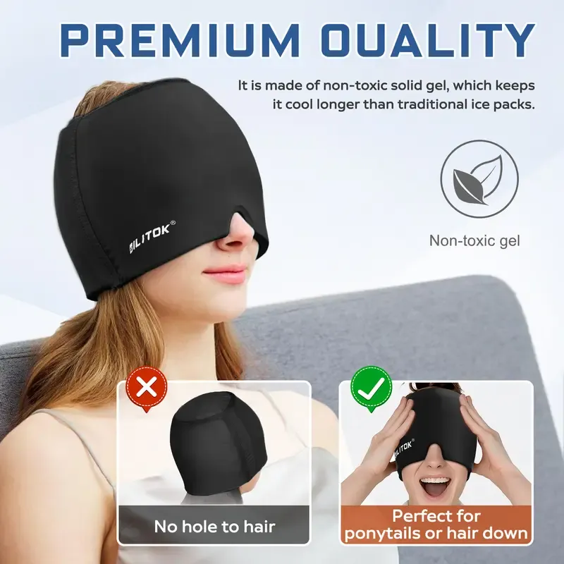 🔥ZZP-CEPIN🔥Migraine Headache Relief Cap, Gel lce Head Wrap for Tension and Stress Relief.