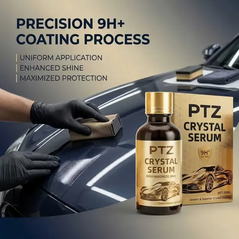 PTZ Crystal Serum – Advanced Graphene Ceramic Coating for Cars(50ML),9H Graphene Coating for Auto Car Detailing,10+ Years of Long Lasting Car Protection,Gloss Hydrophobicty Anti Scratch