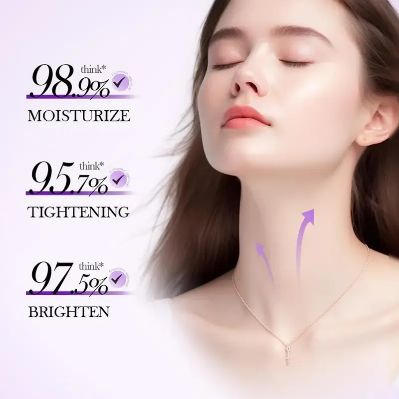 Reduces Wrinkles and Double Chin,Five Rollers for All Around Massage,Neck Firming Cream,Collagen Neck Cream,Relieves Edema,Suitable for Wrinkled Skin,with Hyaluronic Acid,VitaminC+E.