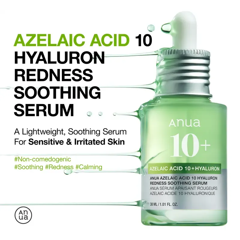 Azelaic Acid 10 Hyaluron Redness Soothing Serum 1.01 fl.oz.(30ml)｜Azelaicacid, Hyaluronic Acid, Non-Poreclogging, korean skincare, soothing, redness, sensitive skin, acne-prone