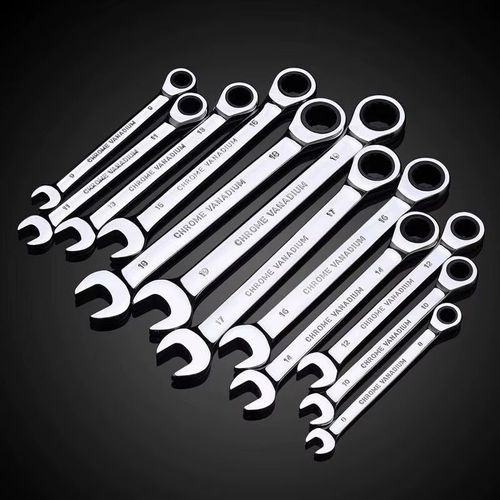 10-piece combination wrench set for automotive repair full set of box-end and open-end wrenches double-ended mirror-finish spanner tools