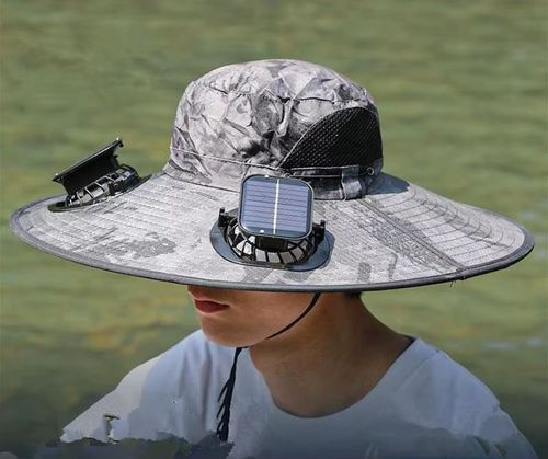 Solar fan hat - solar-powered, USB rechargeable, sunshade & cooling, lightweight for outdoor use