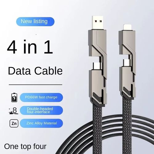 4-in-1 Data Cable Charge Sync Multi-Device Compatibility One Cable for All Needs