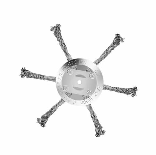 6 Inch Steel Wire Rotary Brush Cutter Trimmer Head, Weed Wacker Replacement Heads, Wired Trimmer Head Replacement For Electric Battery Powered Cordless String Trimmer, Weed Eater,Moss & Rust Removal