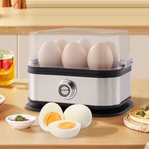 Stainless steel egg boiler, small and mini, portable egg cooker, kitchen egg steamer, household breakfast maker, multi-functional egg boiler.
