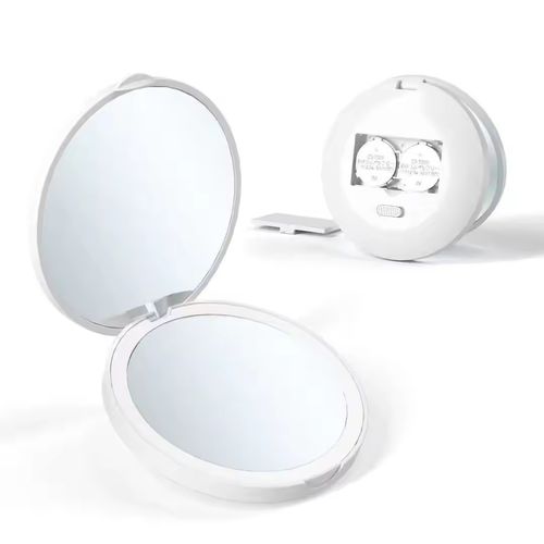 Always wanting to have the perfect light for touch-ups? This mini handheld LED makeup mirror tucks an exclusive fill light into your pocket, so you never have to compromise on looking your best.
