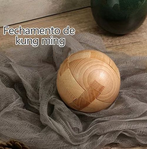 Fechadura Luban, fechadura de bola Kongming, encaixe de madeira e estrutura de espiga quebra-cabeça blocos de construção que queimam o cérebro