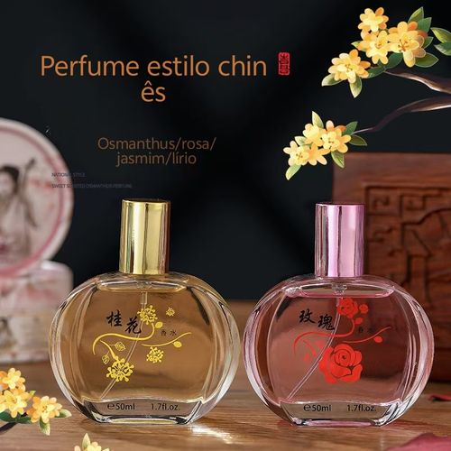 Senhoras perfume osmanthus perfume senhoras luz de longa duração da fragrância fresca e natural de Jasmim, lírio rosa