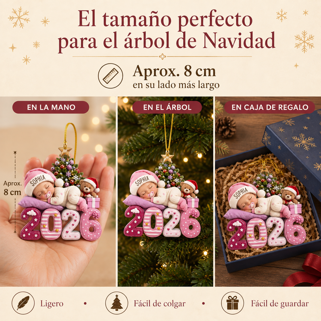 Tamaño del adorno personalizado