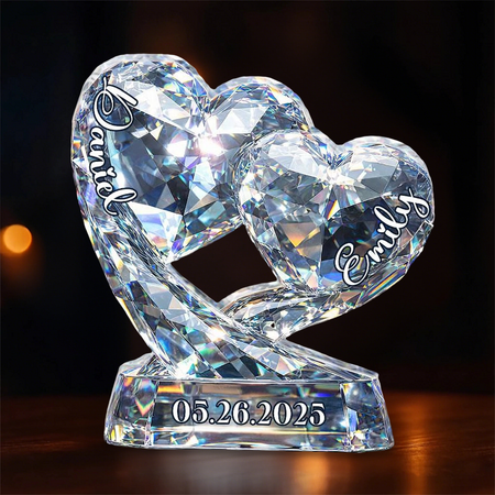Pareja personalizada aniversario personalizado forma placa de acrílico