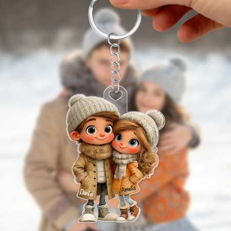 Personaje personalizado de dibujos animados llavero acrílico con nombre