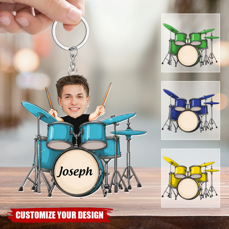 Personalizada Subir imagen tambor amante llavero