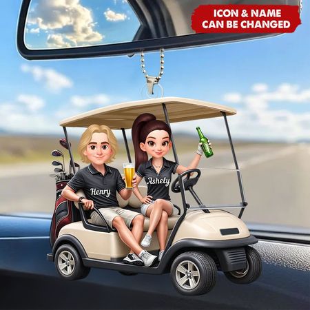 Divertido Golf pareja-percha de coche personalizado-regalo para pareja
