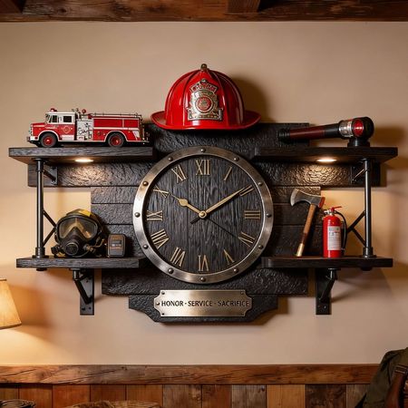 Regalos personalizados para bomberos Reloj de pared colgante de acrílico